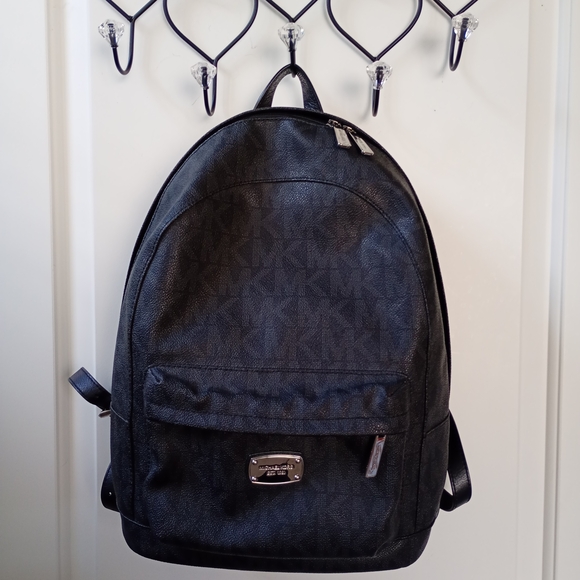 Michael Kors Handbags - Michael Kors Black Logo-Print Backpack NWOT!